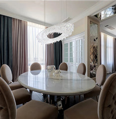 Modern Gold Ring Crystal Chandelier Pendant Light with Cascading Drops