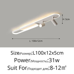 Modern Linear Spotlight Ceiling Lamp with Oval Accent