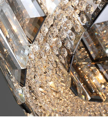Modern Chrome Crystal Ring Semi-Flush Mount Chandelier Lighting