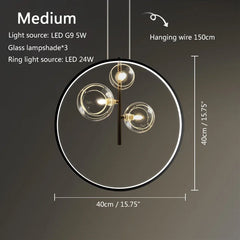 Ceiling light fixture with dimensions and specifications on a dark background
