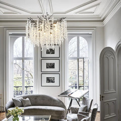 Modern Branch Crystal Chandelier with Cascading Icicle Droplets