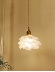 Brass Crystal Flower Pendant Light
