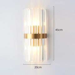 Wall-mounted light fixture with dimensions on a white background