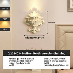 Matte White Resin Floral Wall Sconce Hanging Ceiling Light Fixture