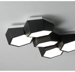 Modern Geometric Hexagon Flush Mount Ceiling Light Fixture