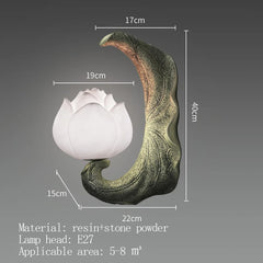 Decorative lamp with measurements on a gray background