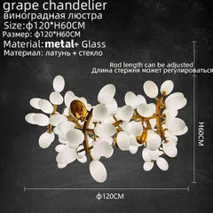 Gold Metal Frame Cluster Pendant Light with Frosted Glass Shades