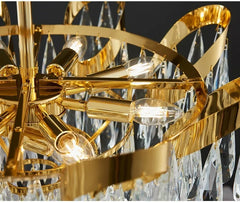 Gold Crystal Teardrop Cascading Chandelier Light