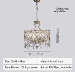 Antique Silver Crystal Chandelier – French Country Semi Flush