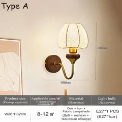 Wood and Brass Arm Wall Sconce with Frosted Glass Shade