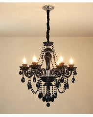 Gold Crystal Waterfall Chandelier with Draping Gemstone Accents
