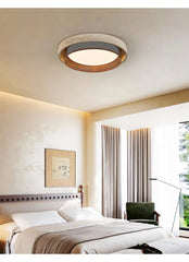 Stone Ring Flush Mount Ceiling Light with Textured Metal Shade