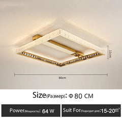 Gold Crystal Geometric Flush Mount Ceiling Light