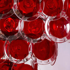 Red Glass Cascading Chandelier Tiered Pendant Light