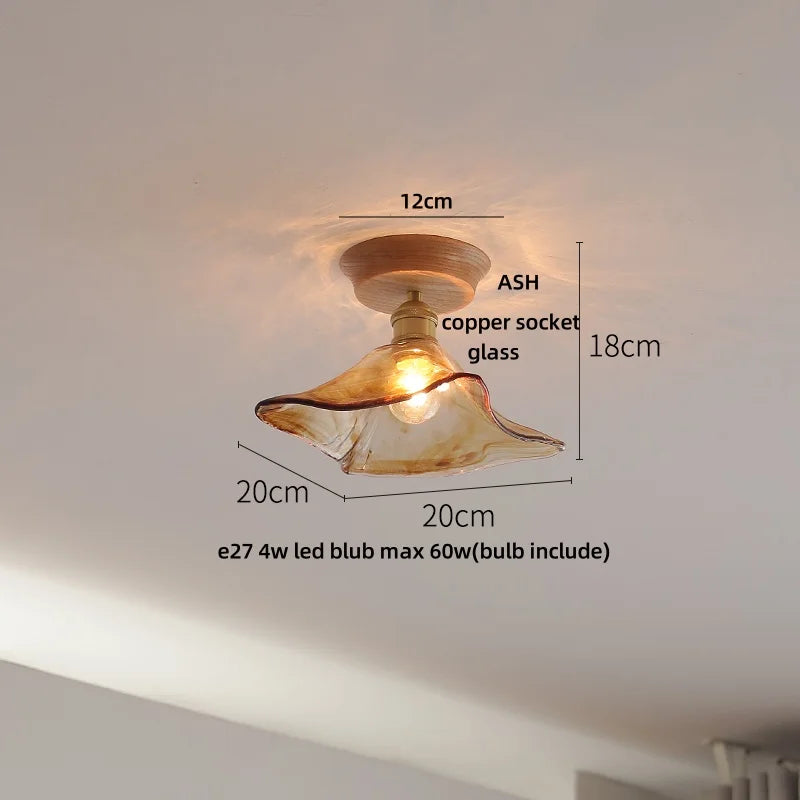 Ceiling light fixture with dimensions labeled on a plain background