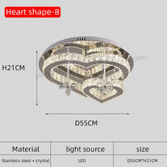 Heart Shaped Crystal Tiered Chandelier Pendant Light