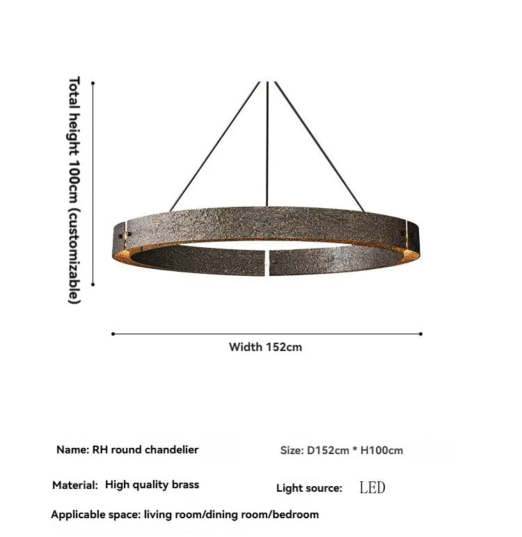 Chandelier with dimensions and specifications on a white background