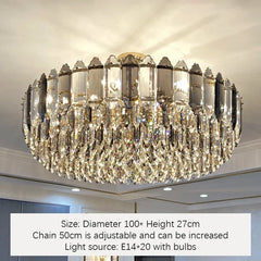 Crystal Waterfall Pendant Lighting Fixture with Gold Faceted Accents