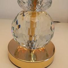 Gold Crystal Floral Table Lamp with Crystal Base