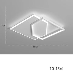 Ceiling light fixture with dimensions and power rating on a gray background