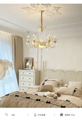Gold Crystal Candelabra Chandelier With Faceted Crystal Accents