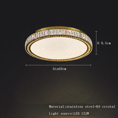 Modern Gold Crystal Oval Chandelier with Integrated LED