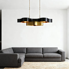 Gold Petal Wave Semi-Flush Mount Ceiling Light Fixture Warm Brass