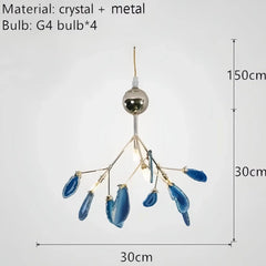Gold Leaf Shaped Chandelier Modern Pendant Light