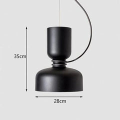 Matte Black Dome Pendant Light with Contrasting Cord