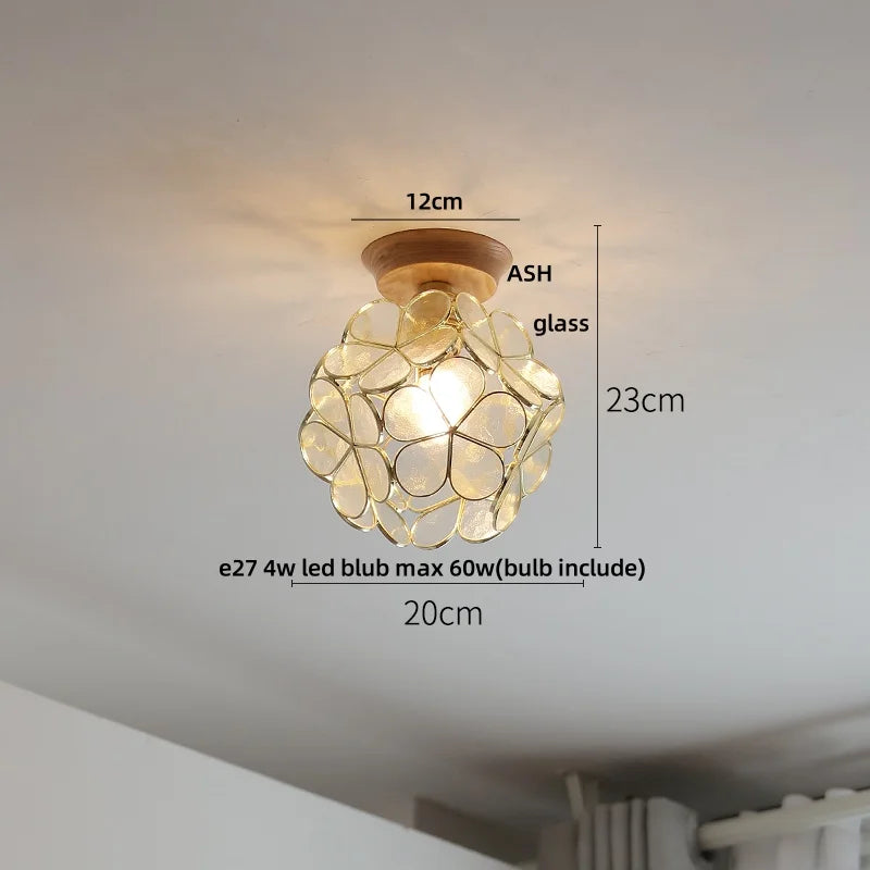Ceiling light fixture with dimensions labeled on a neutral background