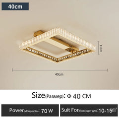 Gold Crystal Geometric Flush Mount Ceiling Light