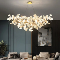 Gold Ginkgo Leaf Cluster Pendant Light Modern Accent
