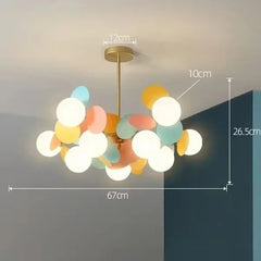 Gold Starburst Branch Chandelier with Globe Shades