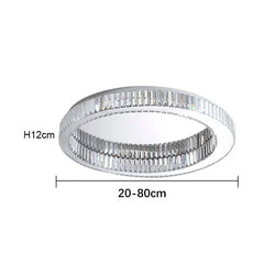 Gold Ring Crystal Ceiling Chandelier Flush Mount Light