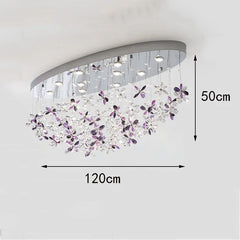 Modern Crystal Flower LED Chandelier – Bedroom Ceiling Light