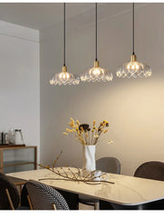 Gold Floral Glass Semi-Flush Mount Ceiling Light