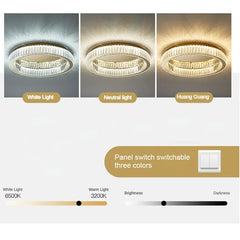 Gold Ring Crystal Ceiling Chandelier Flush Mount Light