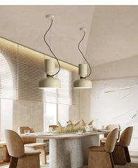 Matte Black Dome Pendant Light with Contrasting Cord