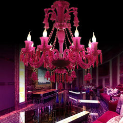 Colored Crystal Tiered Candelabra Chandelier
