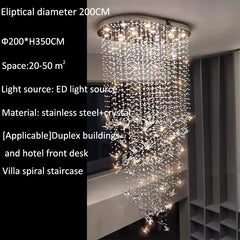 Crystal chandelier with specifications on a black background