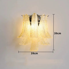 Chrome Finish Petal Glass Sconce with Pink Frosted Bell Shades