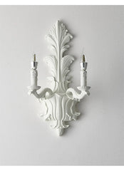 White Leaf Arm Wall Sconce