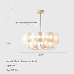 Modern Gold Acrylic Wave Chandelier with Tiered Design