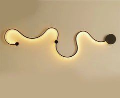 Modern Black Wave LED Sconce Light Fixture - Artistic Wall Lighting