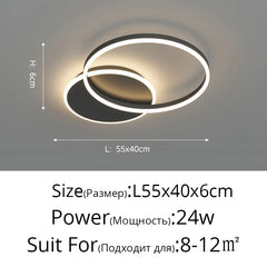 Modern Gold Interlocking Rings Flush Mount Ceiling Light Fixture
