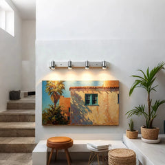 Sleek Silver Modern Wall Sconce with 4 Adjustable Spot Heads