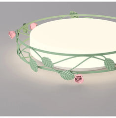 Green Flower Flush Mount Ceiling Light for Children's Room