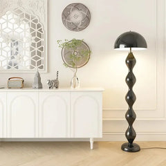 Matte Mushroom Floor Lamp with Sculptural Base