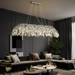 Modern Crystal Waterfall Chandelier Pendant Light with Cascading Drops
