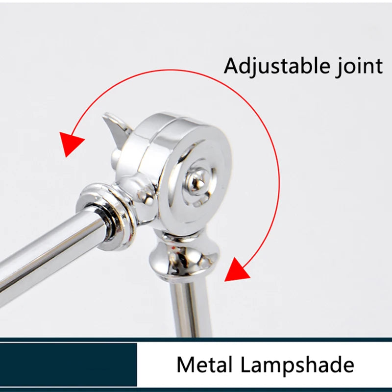 Metal lampshade with adjustable joint feature on a white background